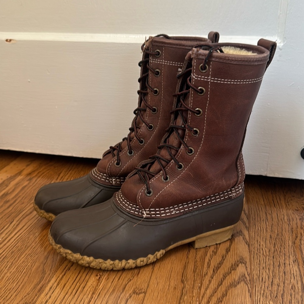 Tall Women's LL Bean Boots, 10" Shearling-Lined, Size 6 Sherpa Winter Boots